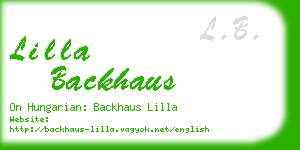 lilla backhaus business card
